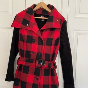 Plaid sweater coat